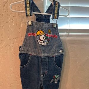 Vintage snoopy overalls